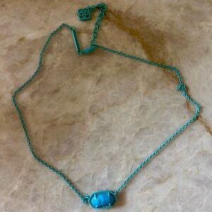 Kendra Scott Turquoise Blue Oval Pendant Necklace